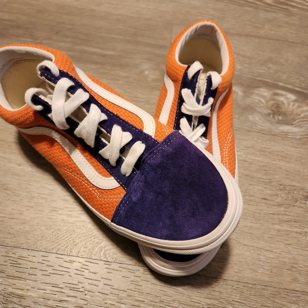 Vans Old Skool Orange & Blue Sneakers Women's Size 9.5 Streetwear Skate Shoes - Picture 6 of 16